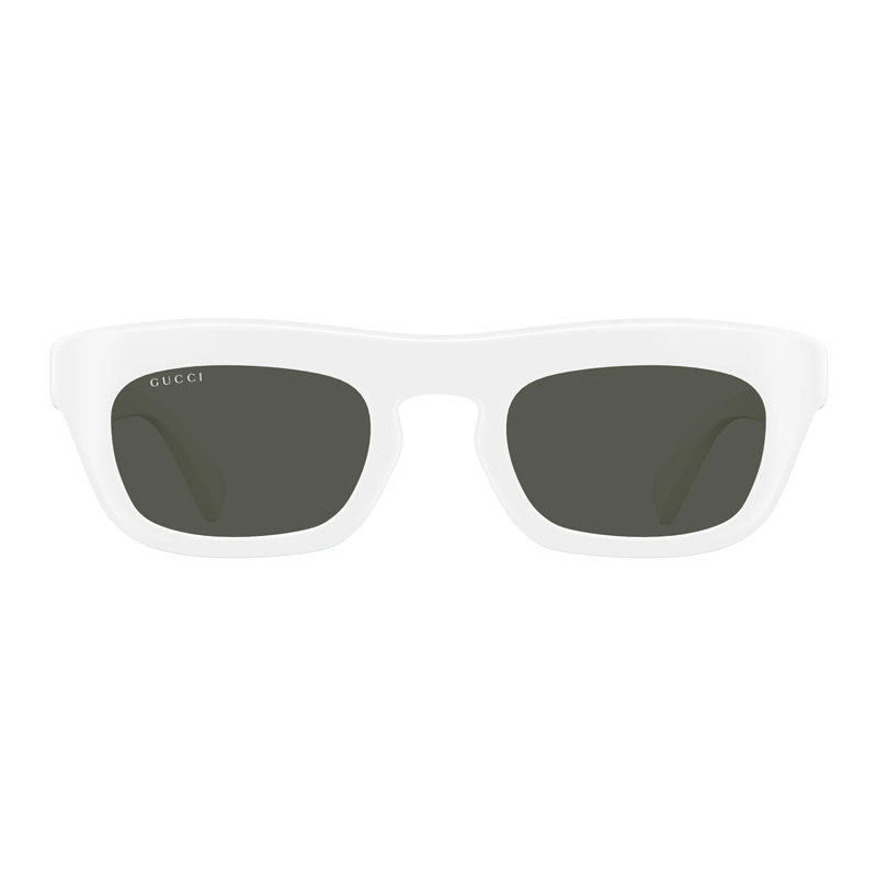 Gucci Gucci Sunglasses Square Full Rim, Shiny White Frame and Grey Lens GG1777S004
