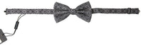 Dolce & Gabbana Dolce & Gabbana Black White Pattern Adjustable Neck Papillon Bow Men's Tie