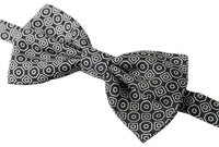 Dolce & Gabbana Dolce & Gabbana Black White Pattern Adjustable Neck Papillon Bow Men's Tie