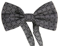 Dolce & Gabbana Dolce & Gabbana Black White Pattern Adjustable Neck Papillon Bow Men's Tie