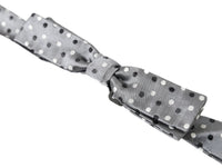 Dolce & Gabbana Dolce & Gabbana Gray Polka Dot Silk Adjustable Men Neck Papillon Bow Men's Tie