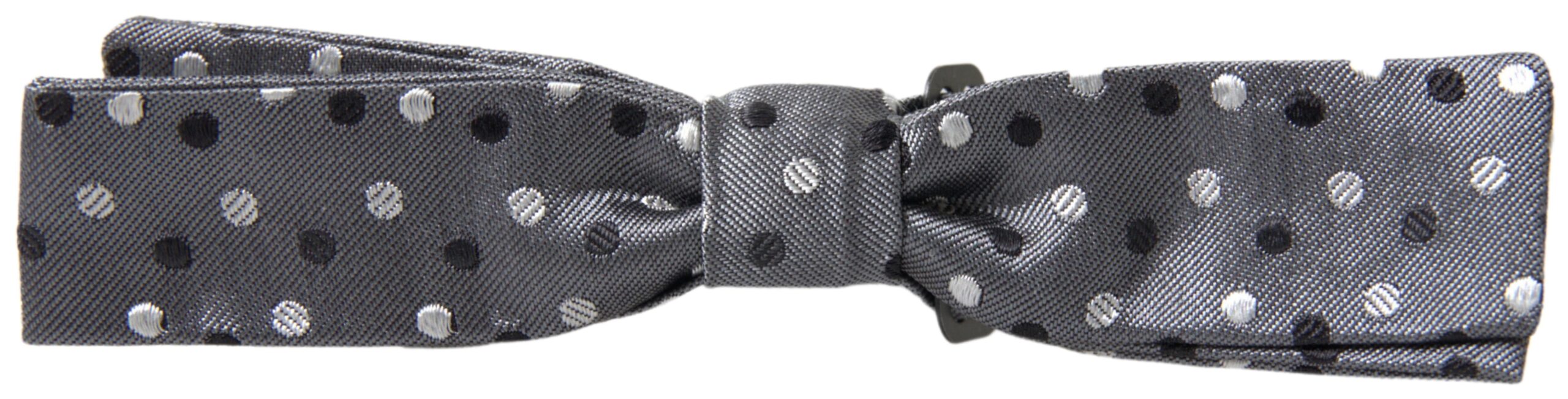 Dolce & Gabbana Dolce & Gabbana Gray Polka Dot Silk Adjustable Men Neck Papillon Bow Men's Tie