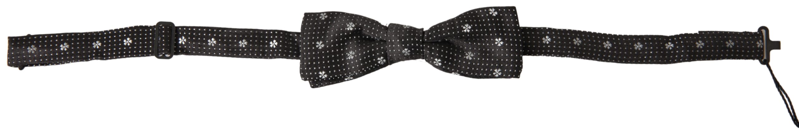 Dolce & Gabbana Dolce & Gabbana Black Patterned Silk Adjustable Men Neck Papillon Bow Men's Tie