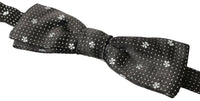 Dolce & Gabbana Dolce & Gabbana Black Patterned Silk Adjustable Men Neck Papillon Bow Men's Tie