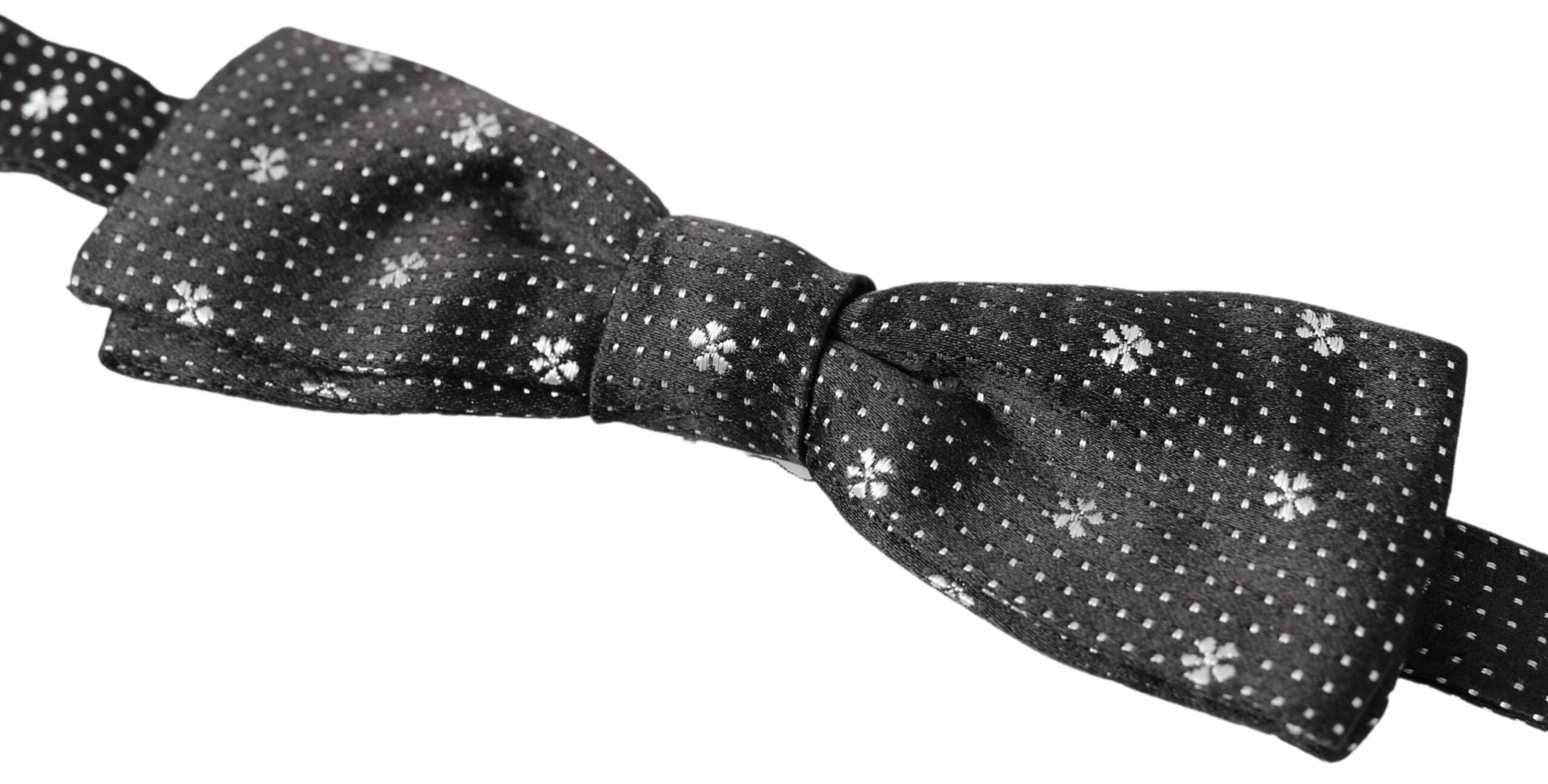 Dolce & Gabbana Dolce & Gabbana Black Patterned Silk Adjustable Men Neck Papillon Bow Men's Tie