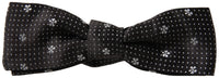 Dolce & Gabbana Dolce & Gabbana Black Patterned Silk Adjustable Men Neck Papillon Bow Men's Tie