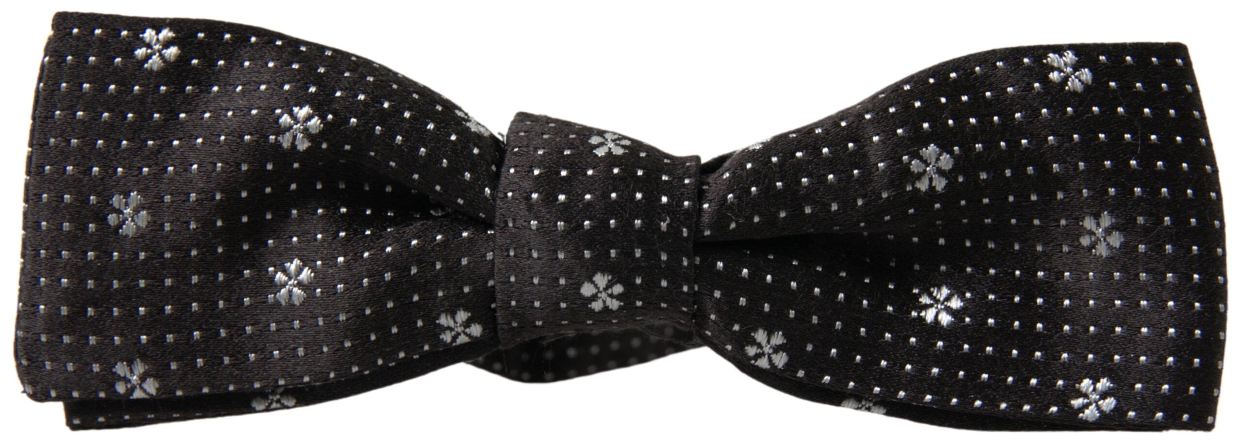 Dolce & Gabbana Dolce & Gabbana Black Patterned Silk Adjustable Men Neck Papillon Bow Men's Tie