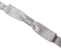 Dolce & Gabbana Dolce & Gabbana Gray Dotted Silk Adjustable Men Neck Papillon Bow Men's Tie