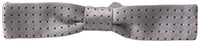 Dolce & Gabbana Dolce & Gabbana Gray Dotted Silk Adjustable Men Neck Papillon Bow Men's Tie