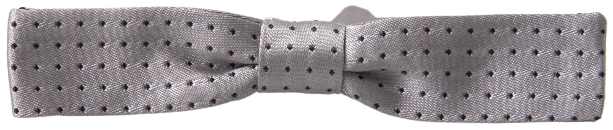 Dolce & Gabbana Dolce & Gabbana Gray Dotted Silk Adjustable Men Neck Papillon Bow Men's Tie