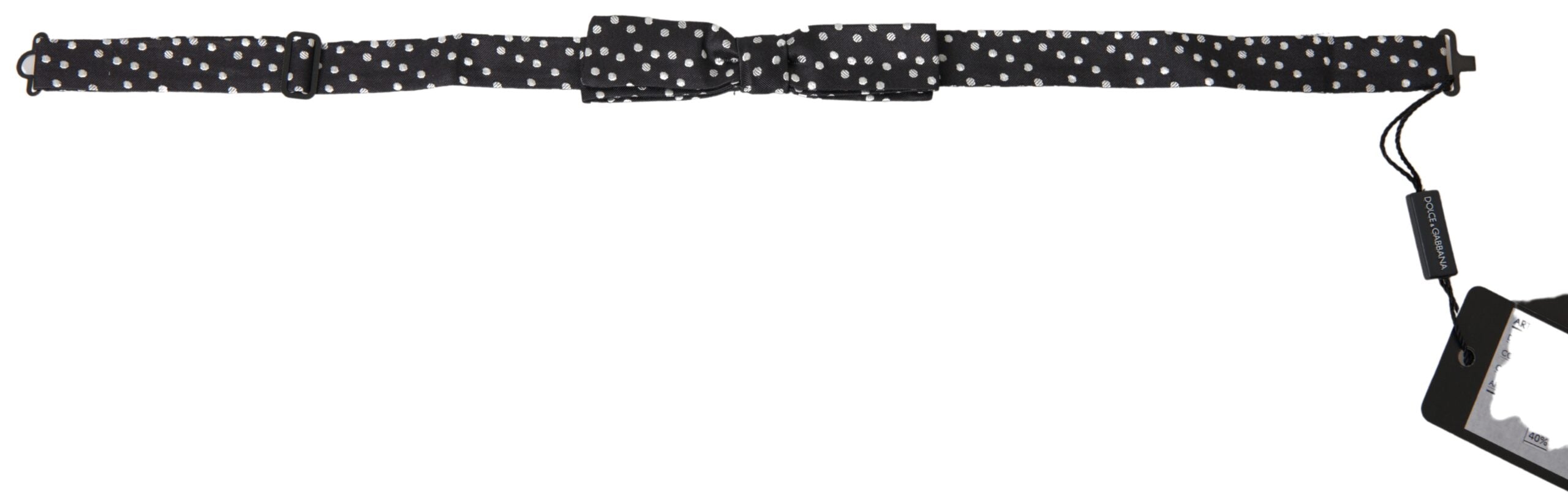 Dolce & Gabbana Dolce & Gabbana Black Polka Dot Silk Adjustable Men Neck Papillon Bow Men's Tie
