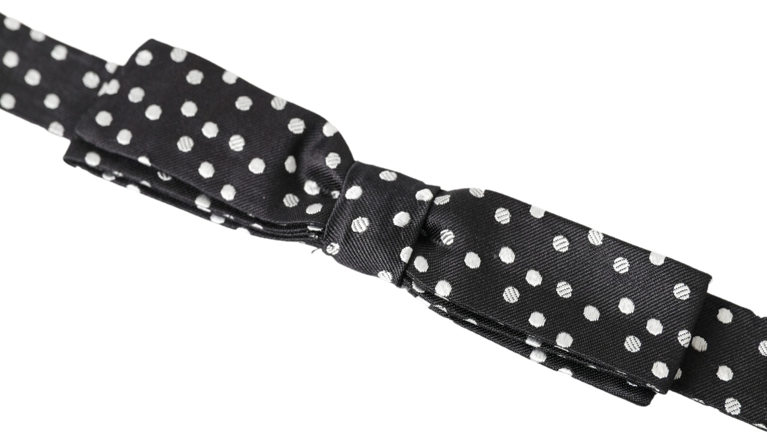 Dolce & Gabbana Dolce & Gabbana Black Polka Dot Silk Adjustable Men Neck Papillon Bow Men's Tie