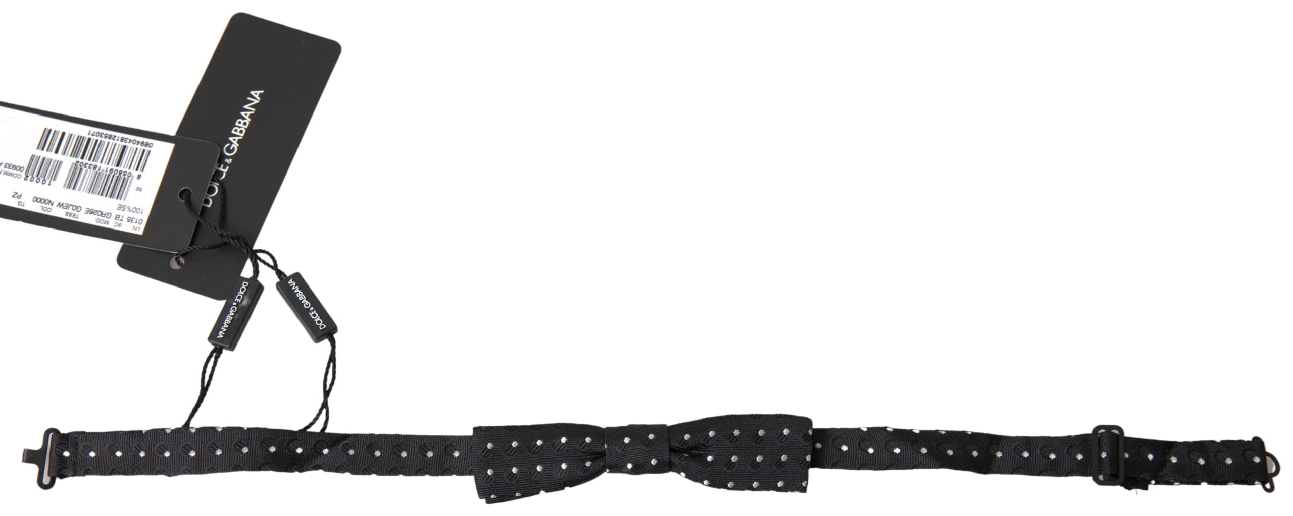 Dolce & Gabbana Dolce & Gabbana Black Polka Dot Silk Adjustable Men Neck Papillon Bow Men's Tie