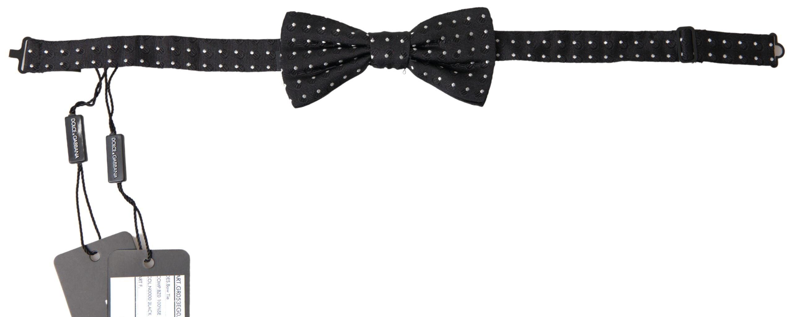 Dolce & Gabbana Dolce & Gabbana Black Polka Dot Silk Adjustable Men Neck Papillon Bow Men's Tie
