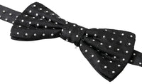 Dolce & Gabbana Dolce & Gabbana Black Polka Dot Silk Adjustable Men Neck Papillon Bow Men's Tie