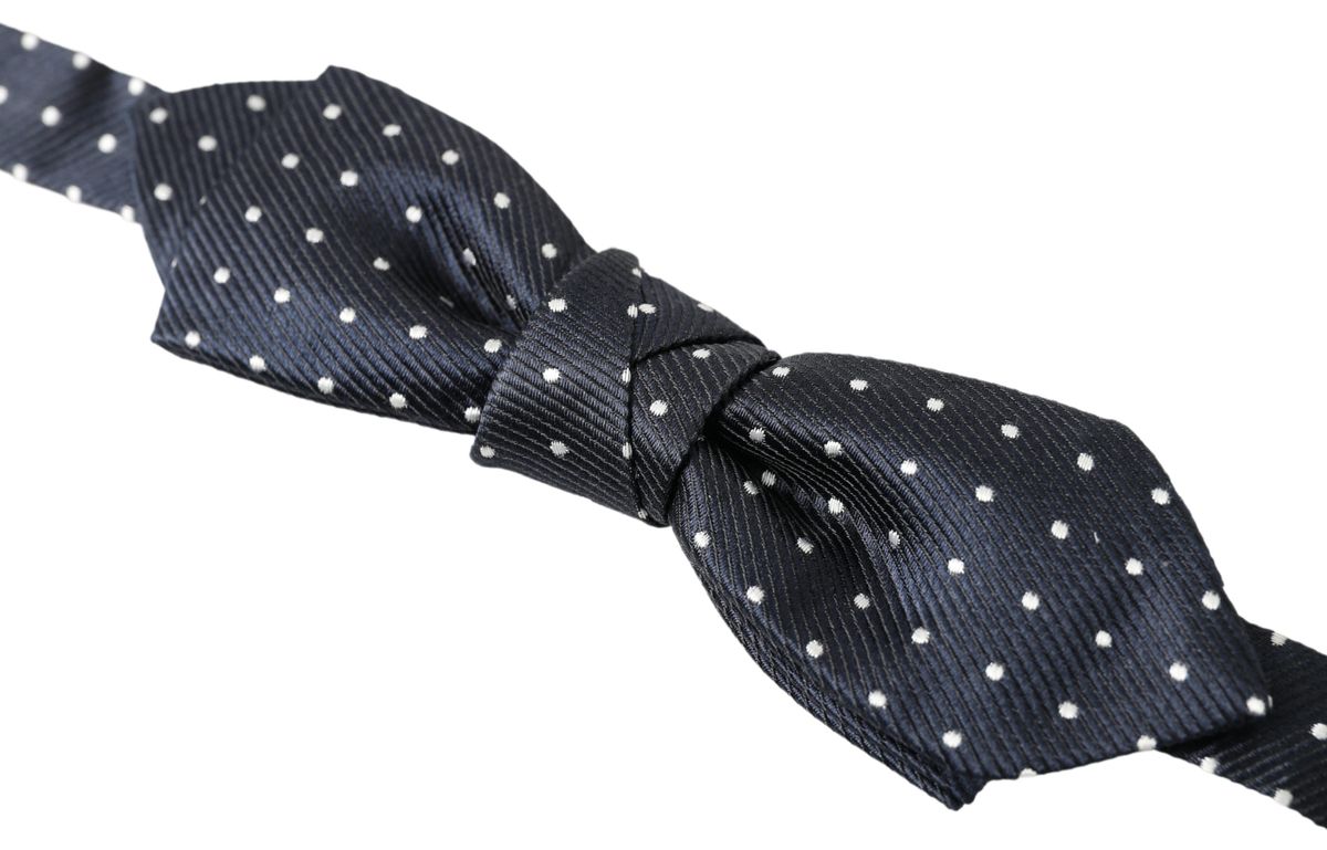 Dolce & Gabbana Dolce & Gabbana Blue Polka Dot Silk Adjustable Men Neck Papillon Bow Men's Tie
