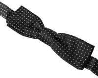 Dolce & Gabbana Dolce & Gabbana Black Polka Dot Silk Adjustable Men Neck Papillon Bow Men's Tie