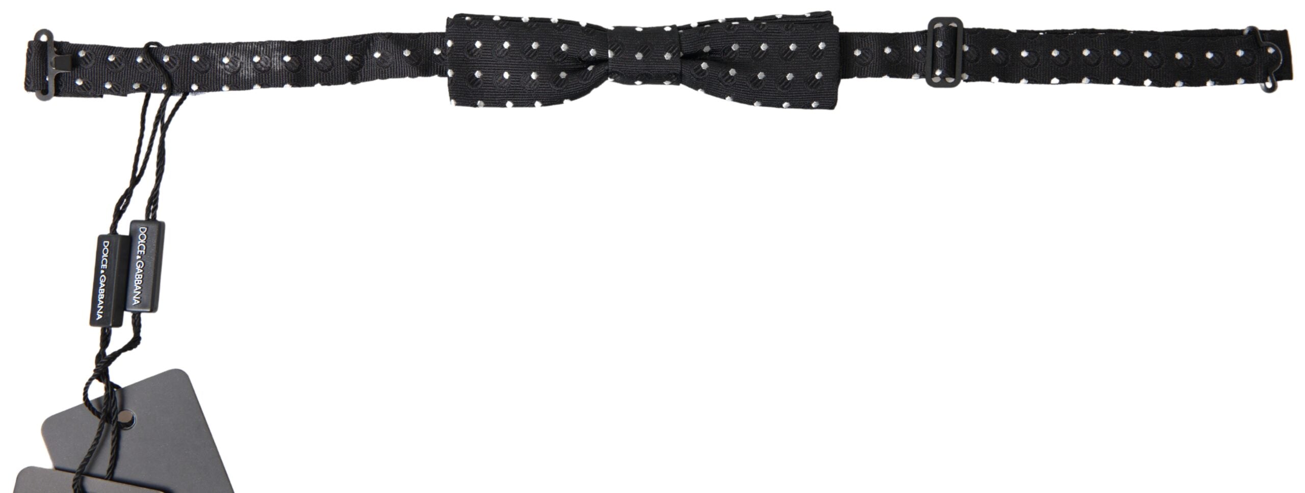 Dolce & Gabbana Dolce & Gabbana Black Polka Dot Silk Adjustable Men Neck Papillon Bow Men's Tie