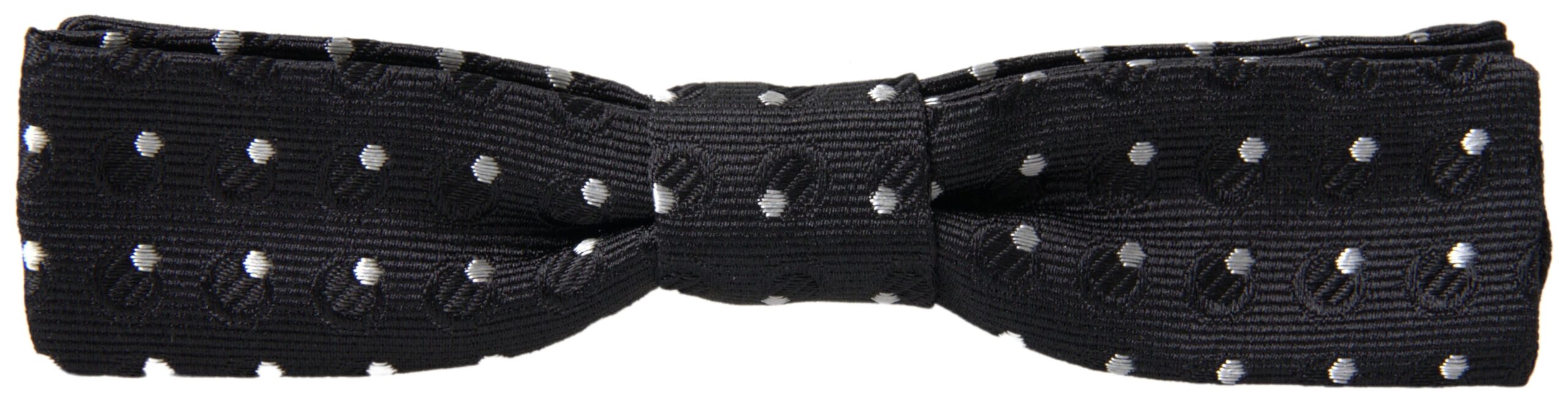 Dolce & Gabbana Dolce & Gabbana Black Polka Dot Silk Adjustable Men Neck Papillon Bow Men's Tie