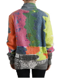 Dolce & Gabbana Multicolor Mohair Turtleneck Pullover Women's Sweater
