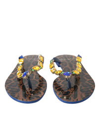 Dolce & Gabbana Dolce & Gabbana Blue Crystals Flats Sandals Beachwear Women's Shoes