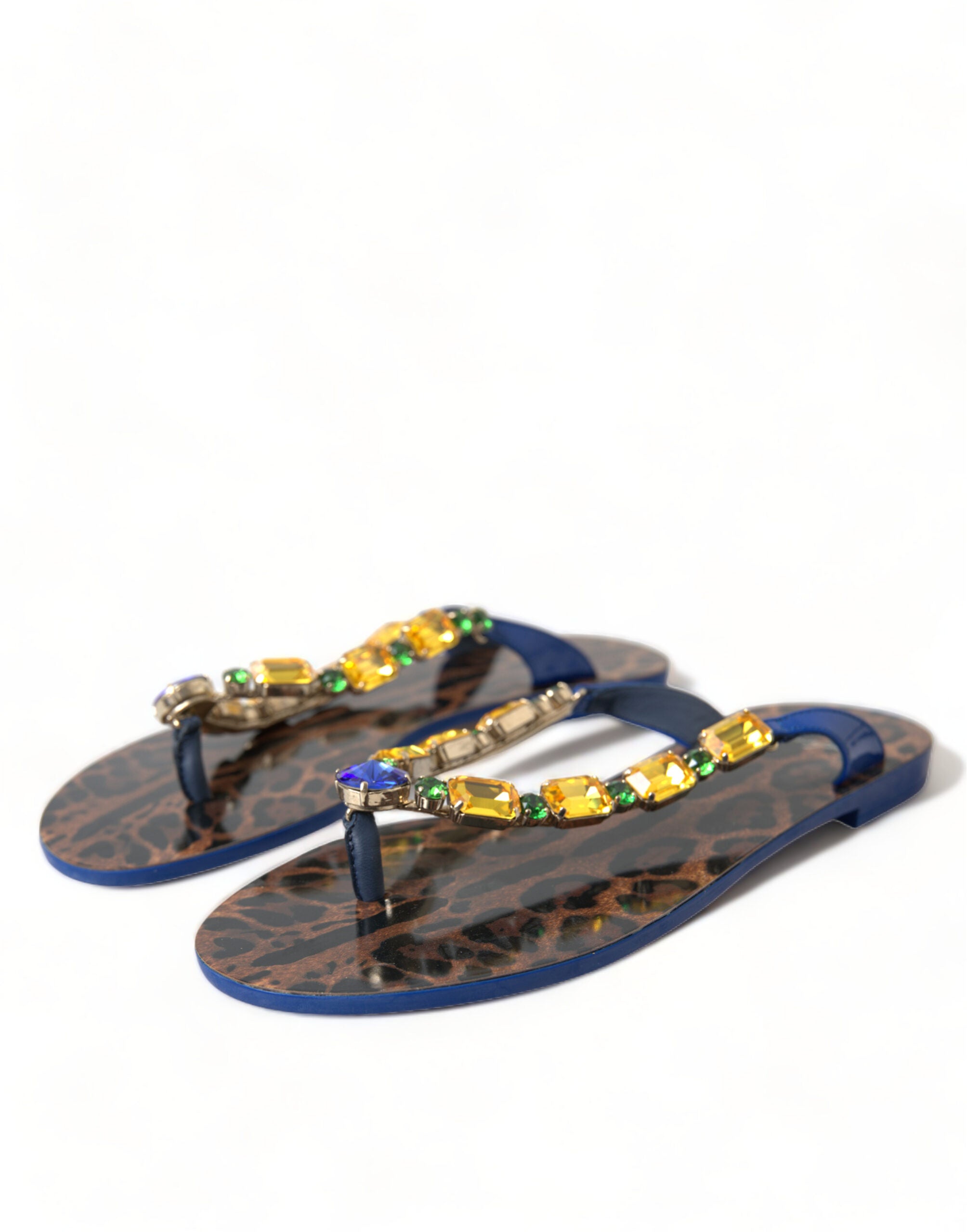 Dolce & Gabbana Dolce & Gabbana Blue Crystals Flats Sandals Beachwear Women's Shoes