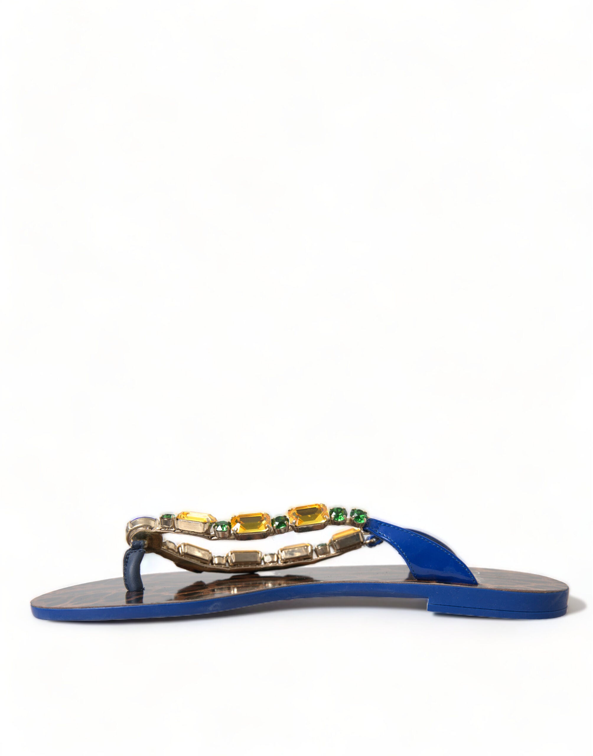 Dolce & Gabbana Dolce & Gabbana Blue Crystals Flats Sandals Beachwear Women's Shoes