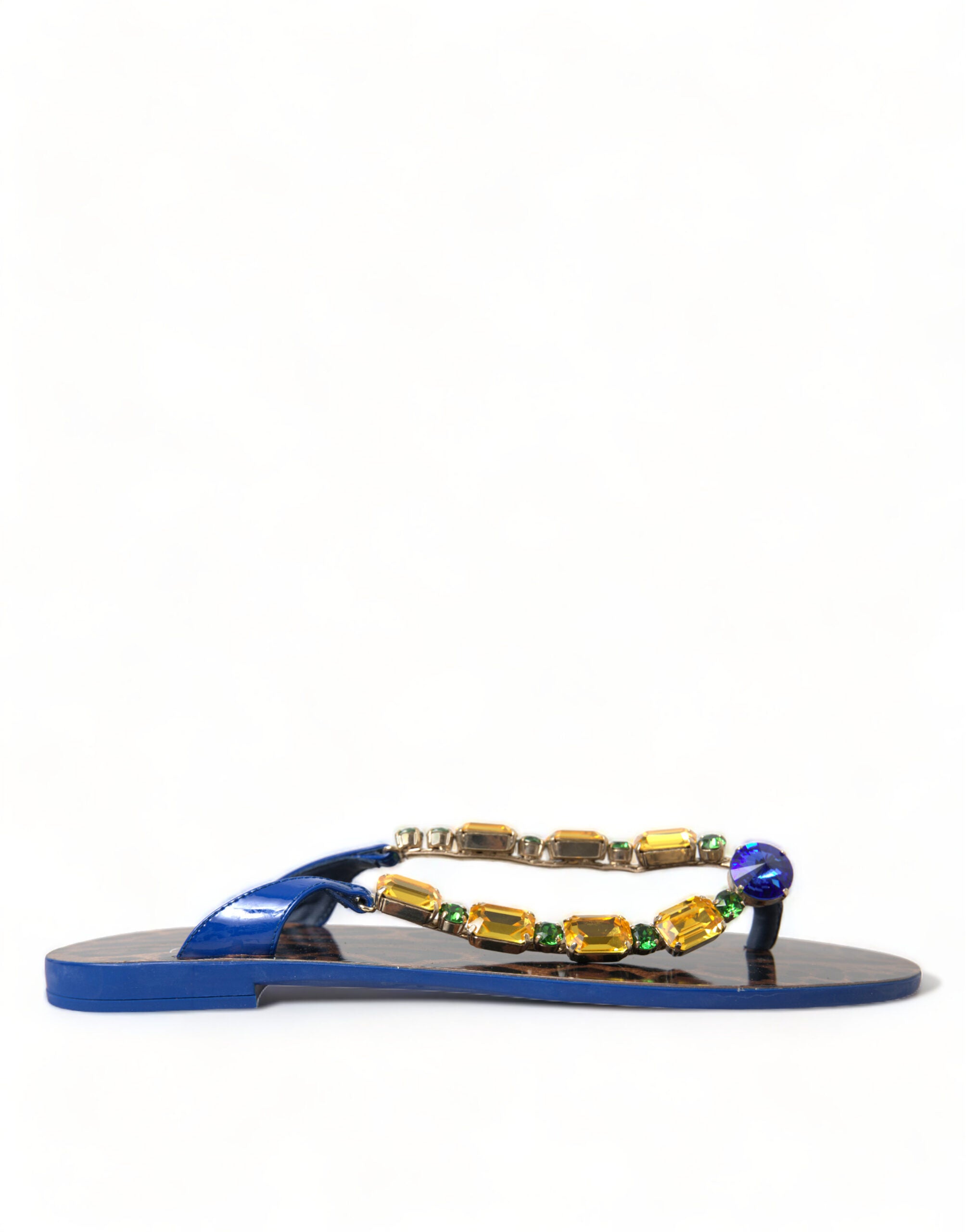 Dolce & Gabbana Dolce & Gabbana Blue Crystals Flats Sandals Beachwear Women's Shoes