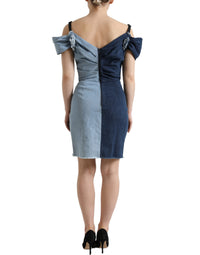 Dolce & Gabbana Dolce & Gabbana Blue Patchwork Two Tone Denim Mini Women's Dress