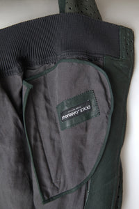 Dolce & Gabbana Green Perforated Leather Bomber Men's Jacket