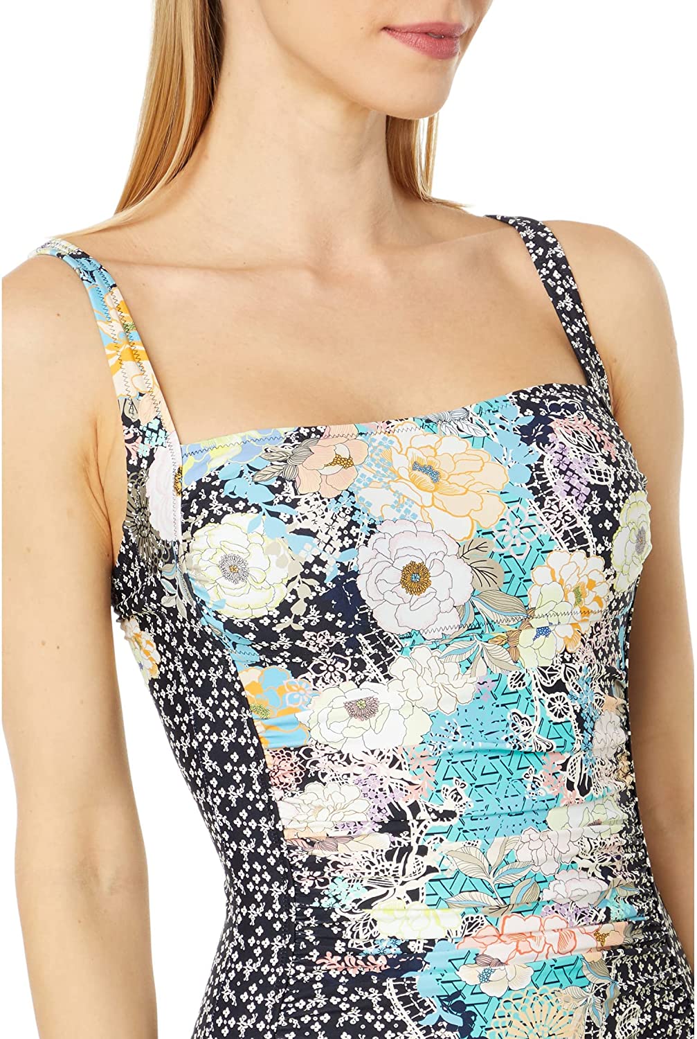 Johnny Was Women's Mila Ruched One-Piece Multi Color One Piece Swimsuit