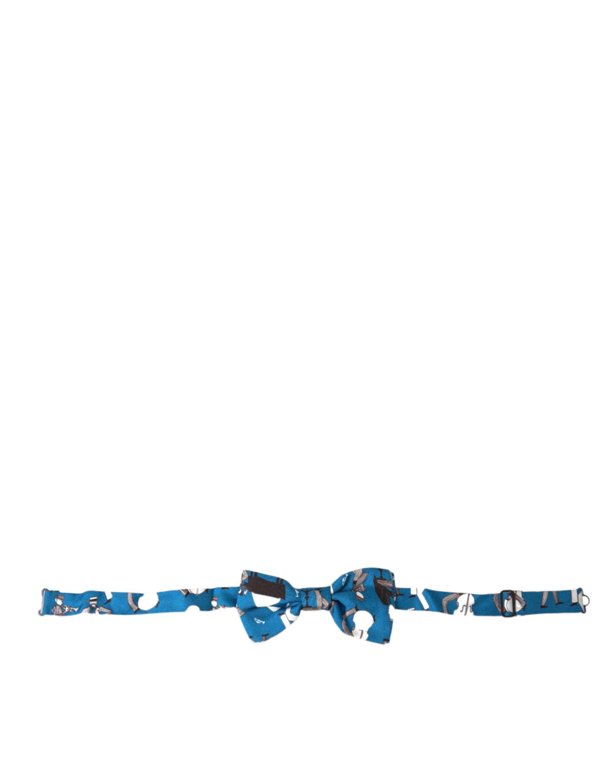 Dolce & Gabbana Dolce & Gabbana Blue Jazz Club Silk Adjustable Neck Papillon Bow Men's Tie
