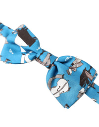 Dolce & Gabbana Dolce & Gabbana Blue Jazz Club Silk Adjustable Neck Papillon Bow Men's Tie