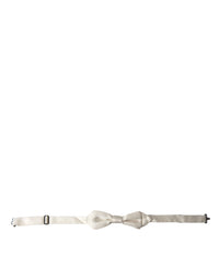 Dolce & Gabbana Dolce & Gabbana White Silk Slim Adjustable Neck Papillon Bow Men's Tie