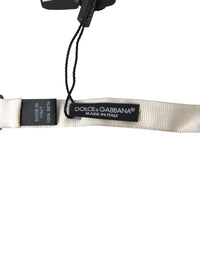 Dolce & Gabbana Dolce & Gabbana White Silk Slim Adjustable Neck Papillon Bow Men's Tie