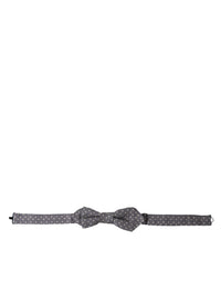 Dolce & Gabbana Dolce & Gabbana Gray Polka Dots Silk Adjustable Neck Papillon Bow Men's Tie