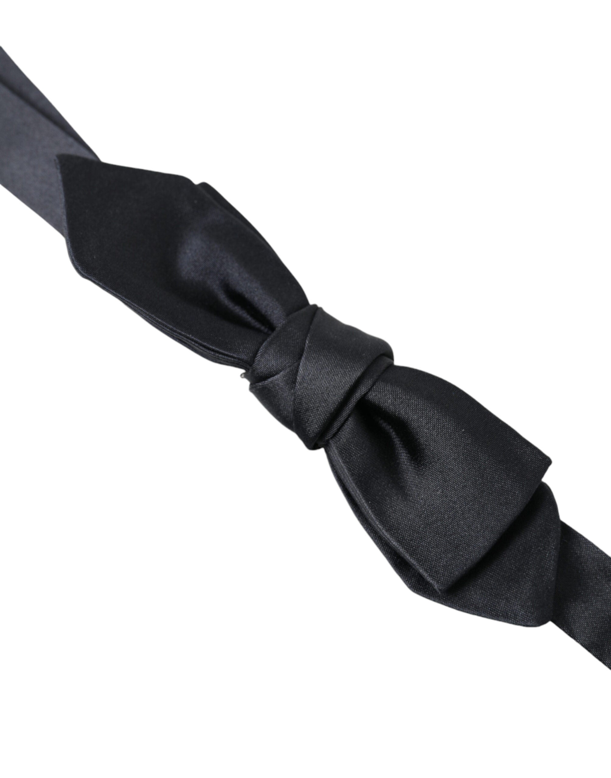 Dolce & Gabbana Dolce & Gabbana Dark Blue Silk Satin Adjustable Neck Men Papillon Bow Men's Tie