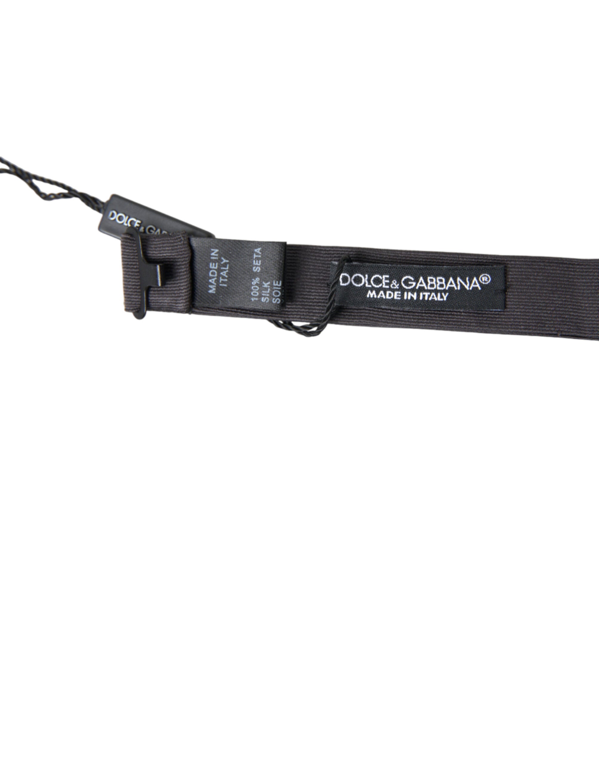 Dolce & Gabbana Dolce & Gabbana Dark Gray Silk Adjustable Neck Men Papillon Bow Men's Tie