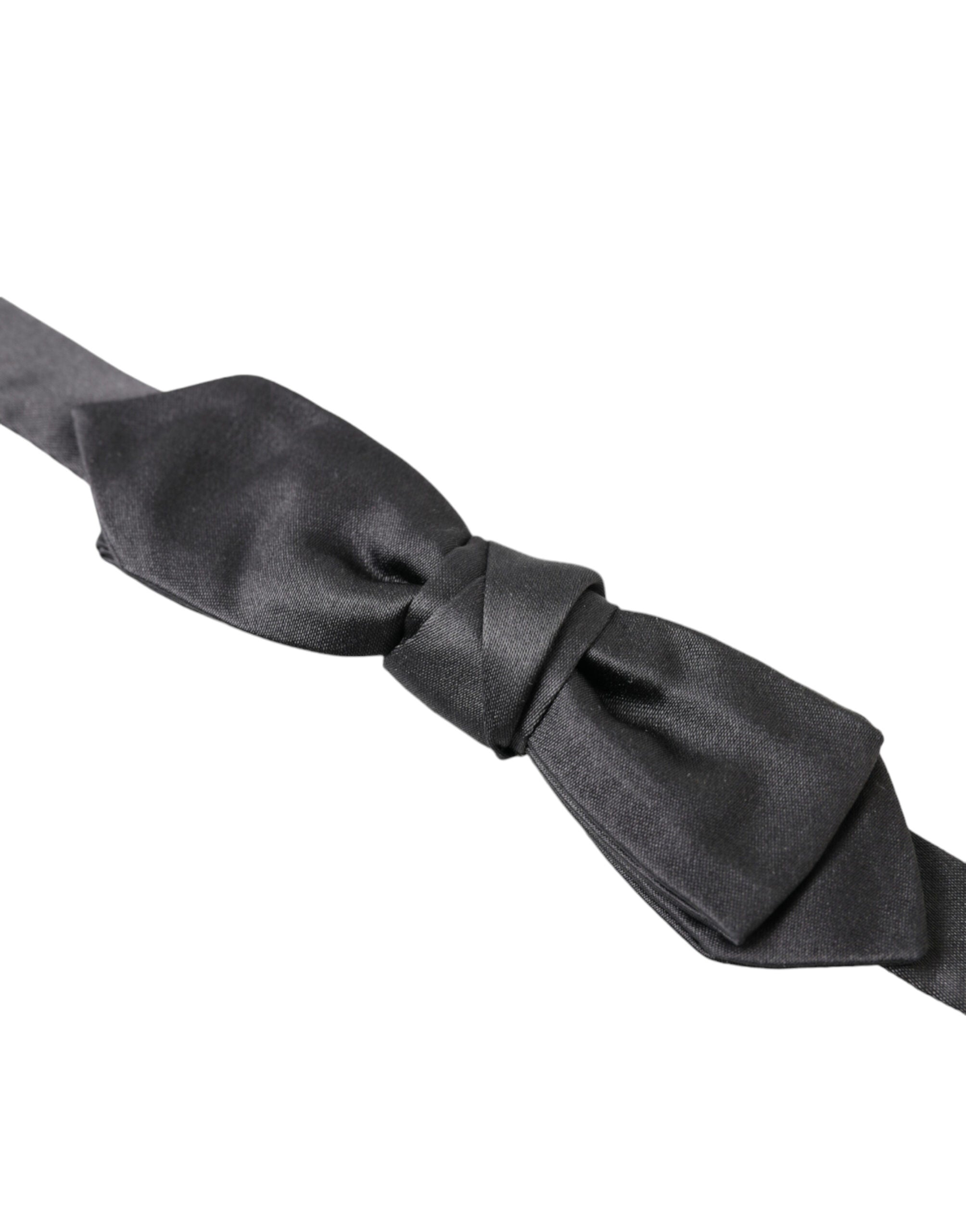 Dolce & Gabbana Dolce & Gabbana Dark Gray Silk Adjustable Neck Men Papillon Bow Men's Tie
