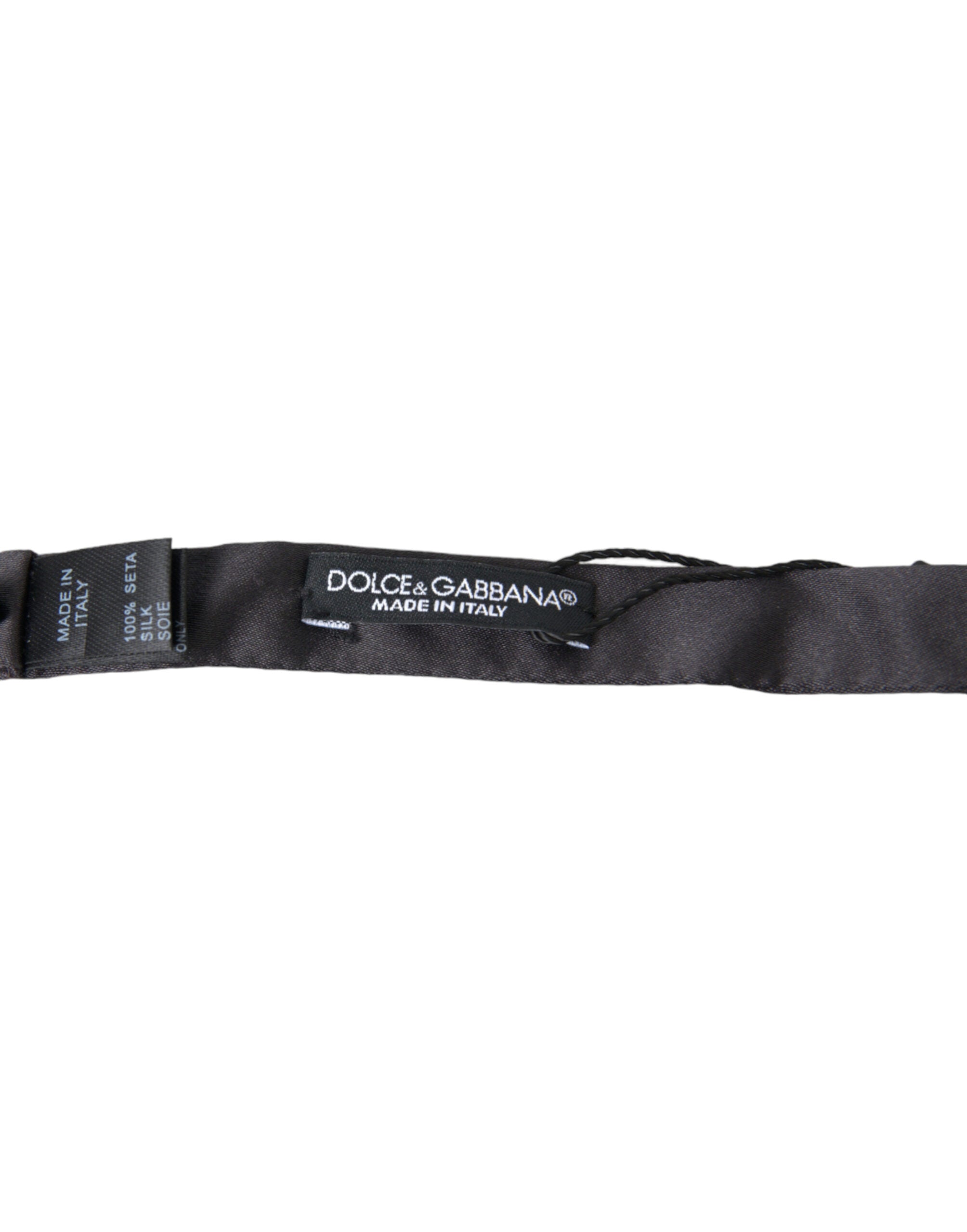 Dolce & Gabbana Dolce & Gabbana Dark Gray Silk Adjustable Neck Men Papillon Bow Men's Tie