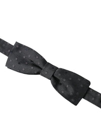 Dolce & Gabbana Dolce & Gabbana Gray Polka Dot Silk Adjustable Neck Men Papillon Bow Men's Tie