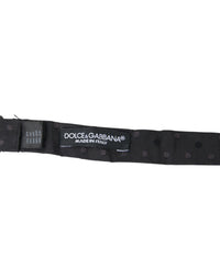 Dolce & Gabbana Dolce & Gabbana Gray Polka Dot Silk Adjustable Neck Men Papillon Bow Men's Tie