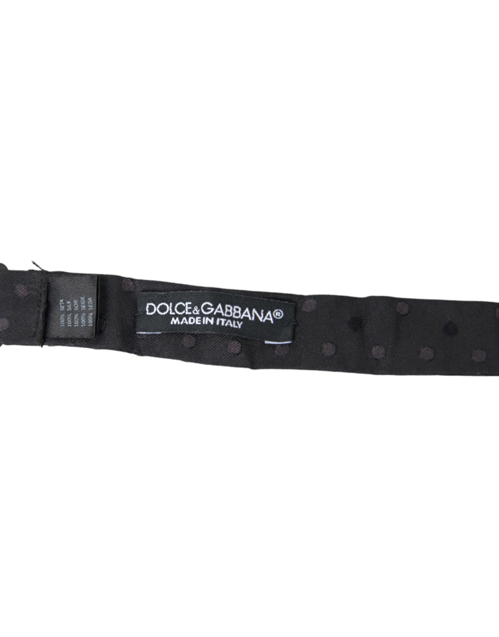Dolce & Gabbana Dolce & Gabbana Gray Polka Dot Silk Adjustable Neck Men Papillon Bow Men's Tie