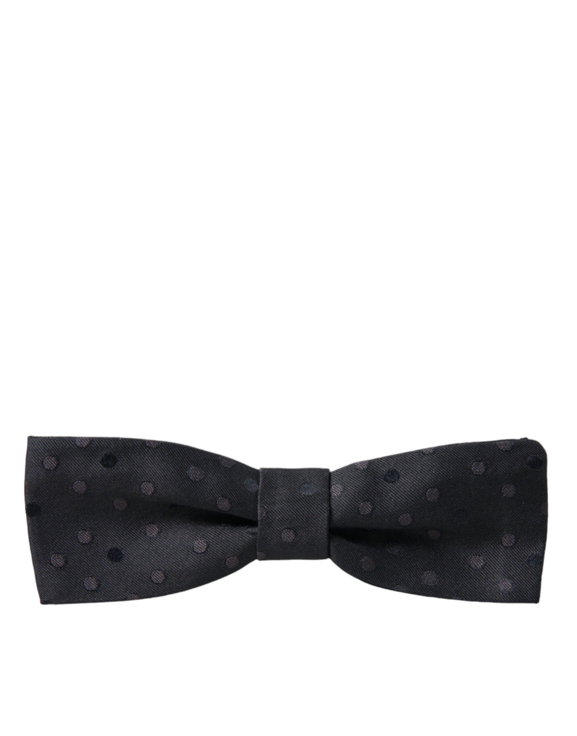 Dolce & Gabbana Dolce & Gabbana Gray Polka Dot Silk Adjustable Neck Men Papillon Bow Men's Tie