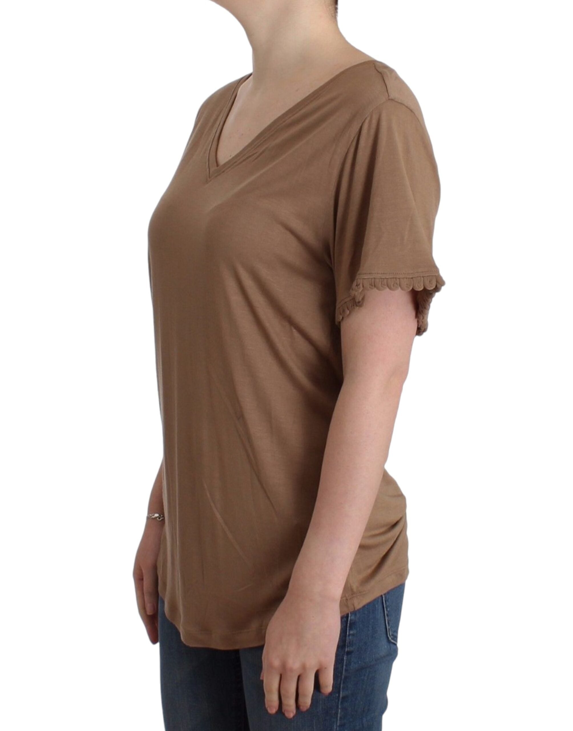John Galliano Brown shortsleeved Women's top