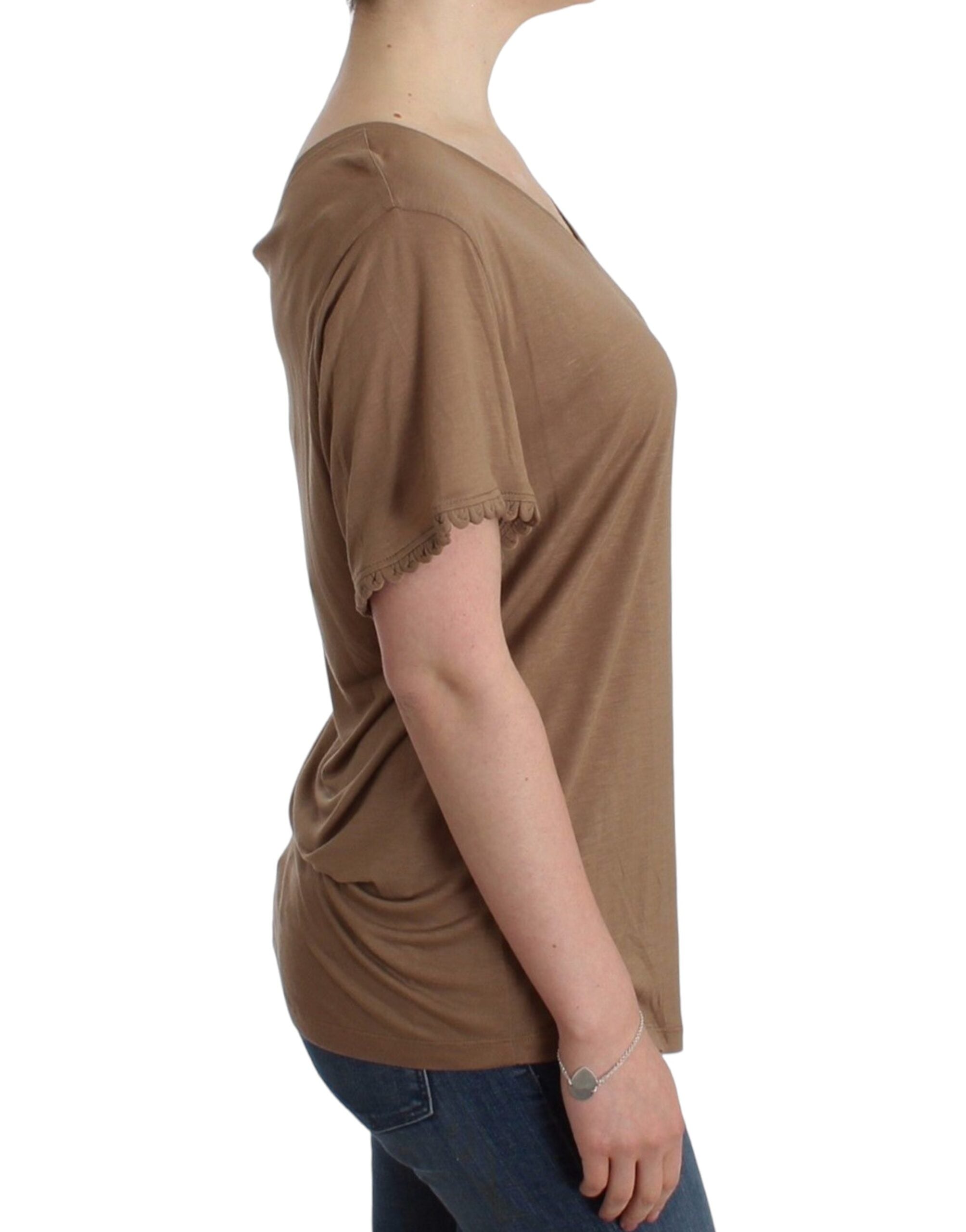 John Galliano Brown shortsleeved Women's top