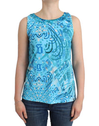 John Galliano Blue printed tank Women's top
