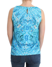 John Galliano Blue printed tank Women's top
