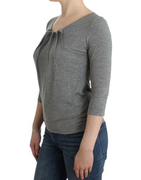 Cavalli Gray 3/4 sleeves jumper Women's top