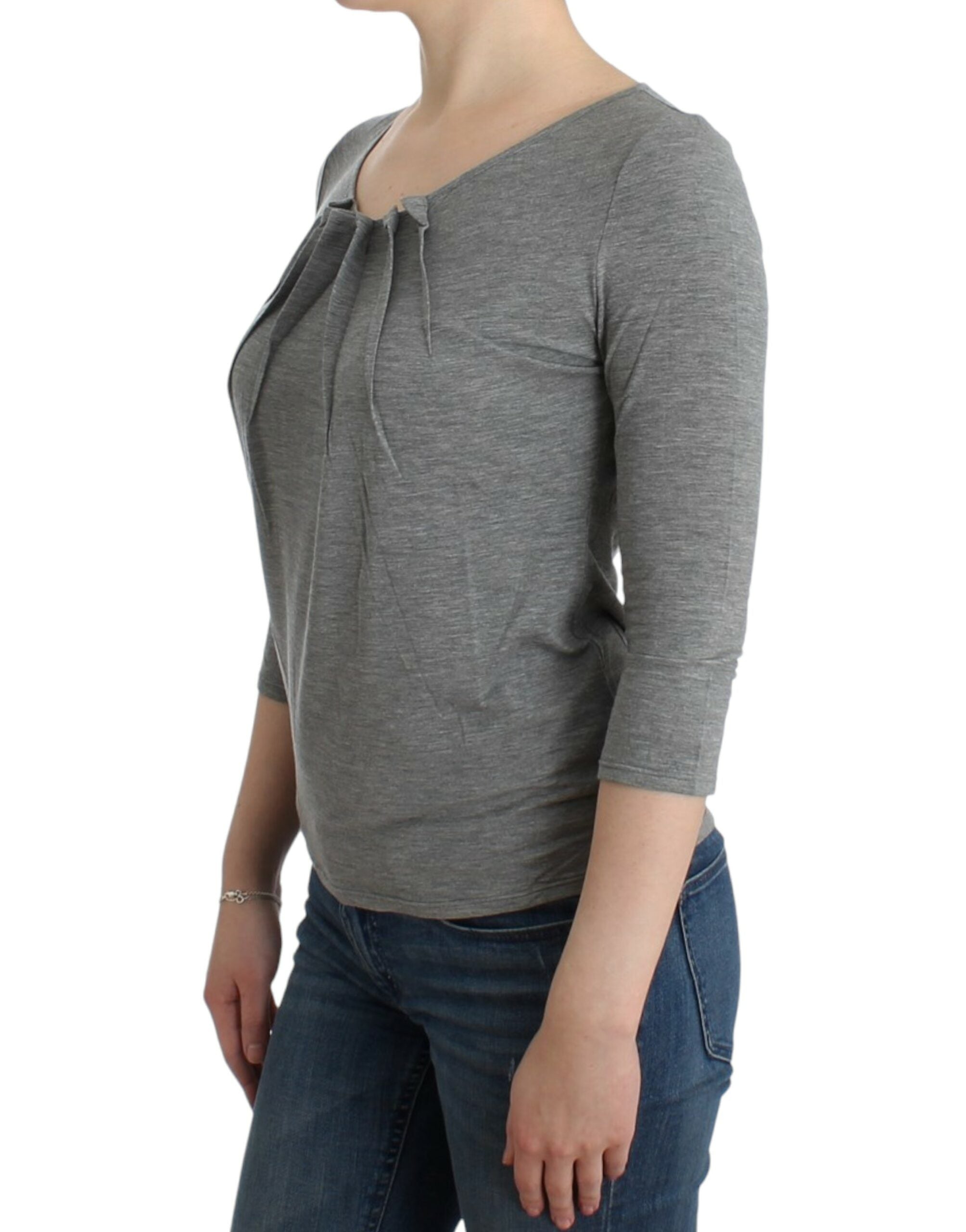 Cavalli Gray 3/4 sleeves jumper Women's top